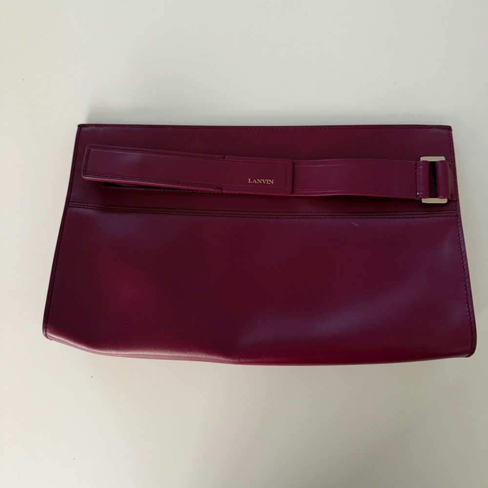 Lanvin Deep Wine Leather Clutch
